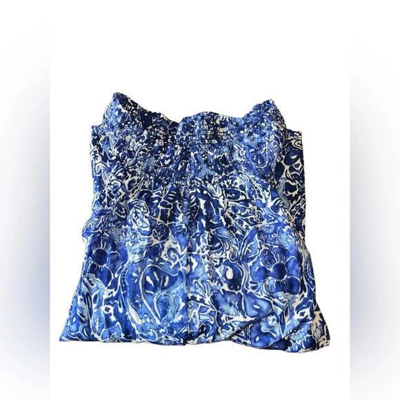 Lauren Ralph Lauren Summer Dress/Cover Up Floral Paisley Blue & White | … - Picture 5 of 6